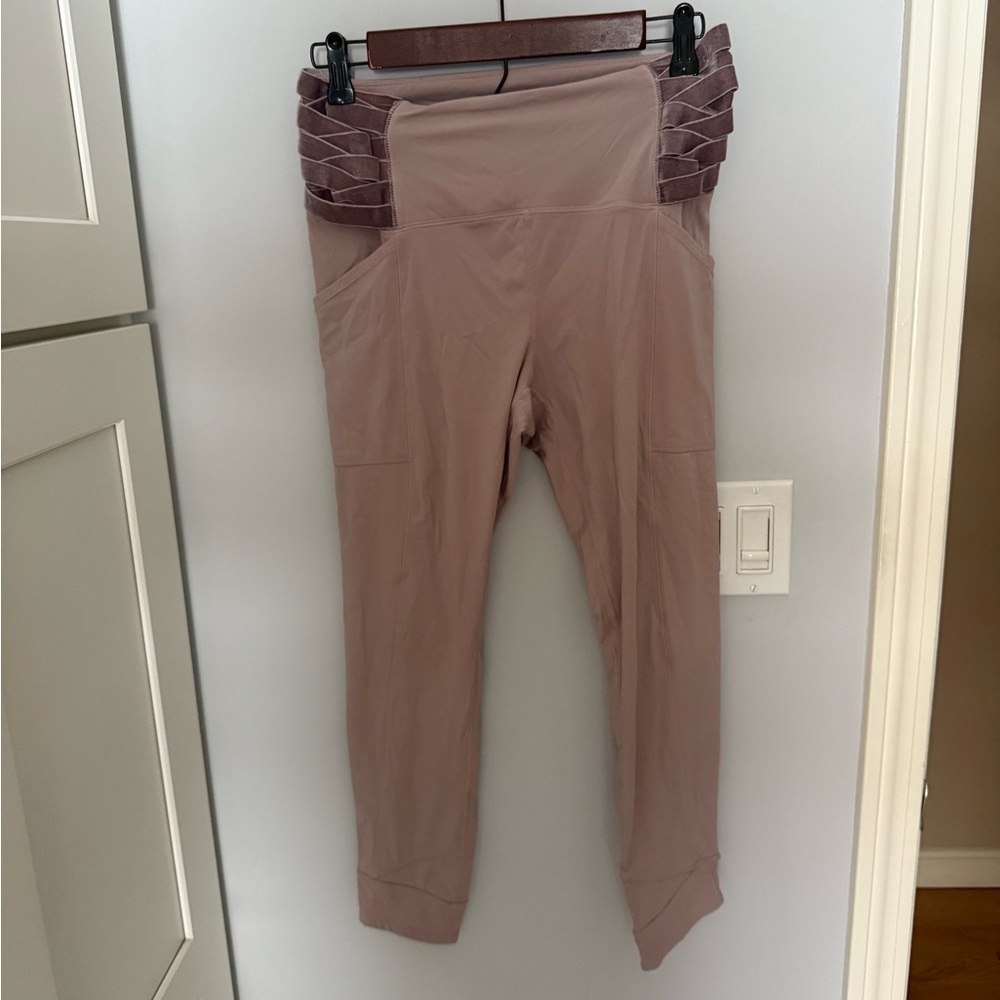 Free People Movement Wonderstruck Velvet Legging in a dusty pink